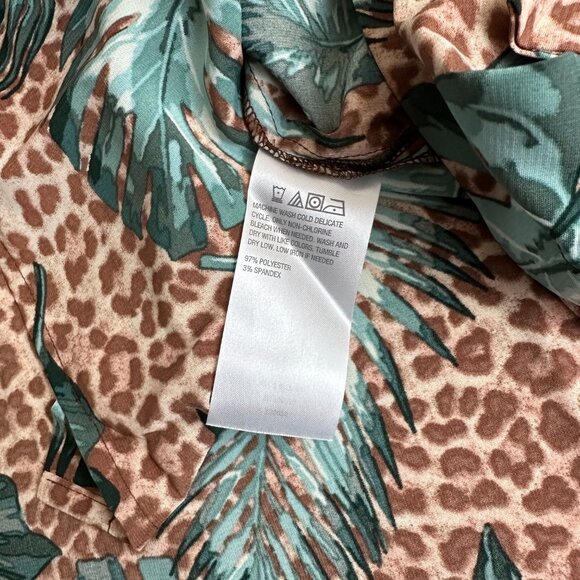 G by GUILIANA Women‎ tropical button up sleeveless cheetah leopard XS NWOT - Picture 5 of 6
